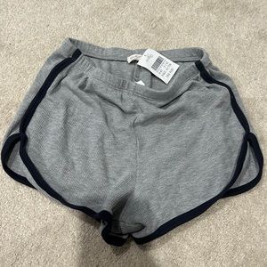 John Galt ladies jogging shorts, grey w/blk trim. NWT. OS